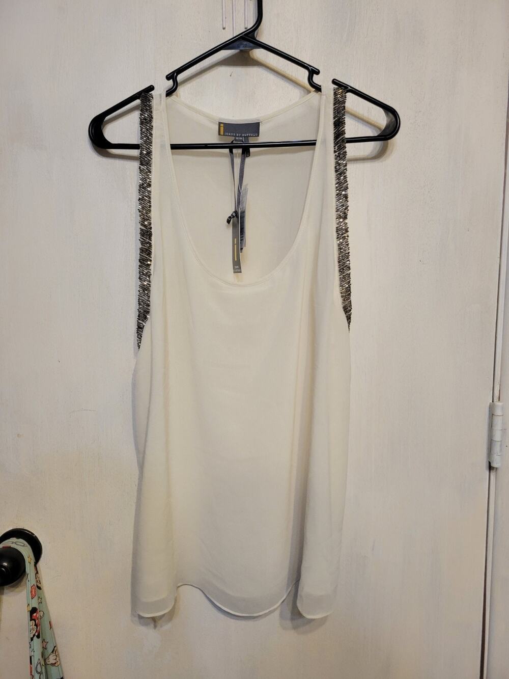 I JEANS BY BUFFALO SEQUINED SHEER BEADED TANK/BRAND NEW WITH TAGS/SIZE M